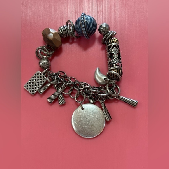 Jewelry - Silver and Brown Charm Bracelet